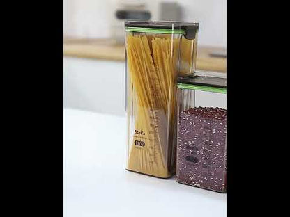 Multipurpose Food Storage Containers Set - Clear Jars with Lids for Cereal, Candy, and Dry Goods