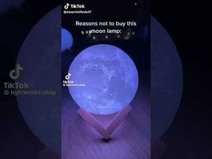 D5 Starry Moon Lamp 8Cm - LED Night Light with Stand, Perfect for Bedroom Decor and Gifts